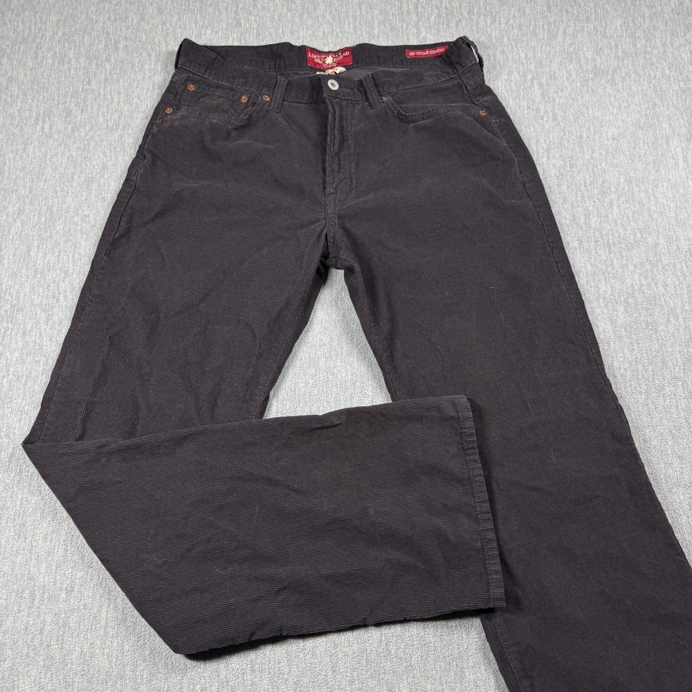 Lucky Brand Corduroy Pants Mens 34x34 Black 361 Vintage Straight Ribbed Trousers
